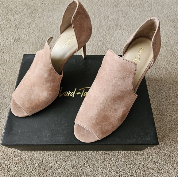 Peep Toe Suede Heels - Picture 2 of 6